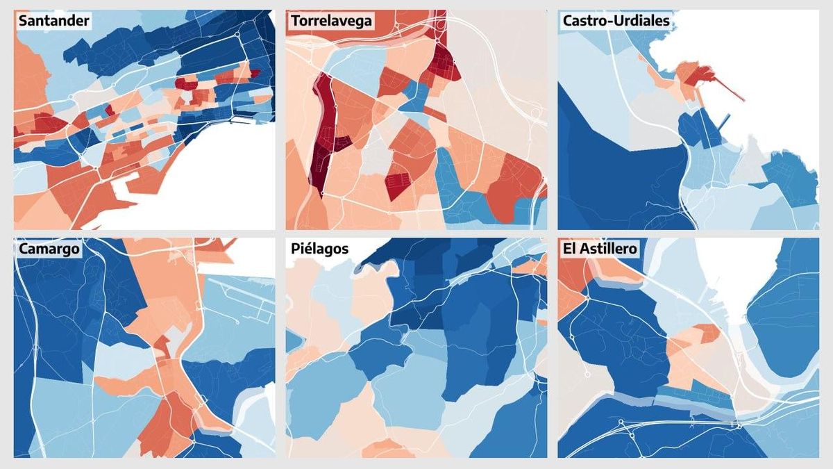 ¿Cuánto ganan tus vecinos? El mapa de la renta de Cantabria, calle a calle