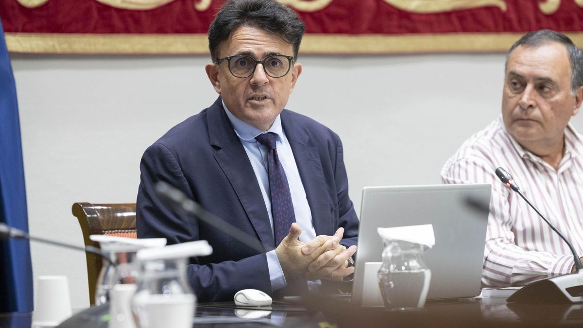 El presidente del Tribunal Superior de Justicia de Canarias, Juan Luis Lorenzo Bragado, en la comisión parlamentaria este viernes.
