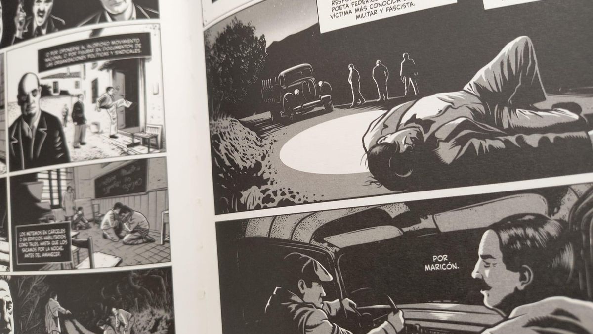 Viñetas de la novela gráfica España partida en dos, de Casanova y Esquembre