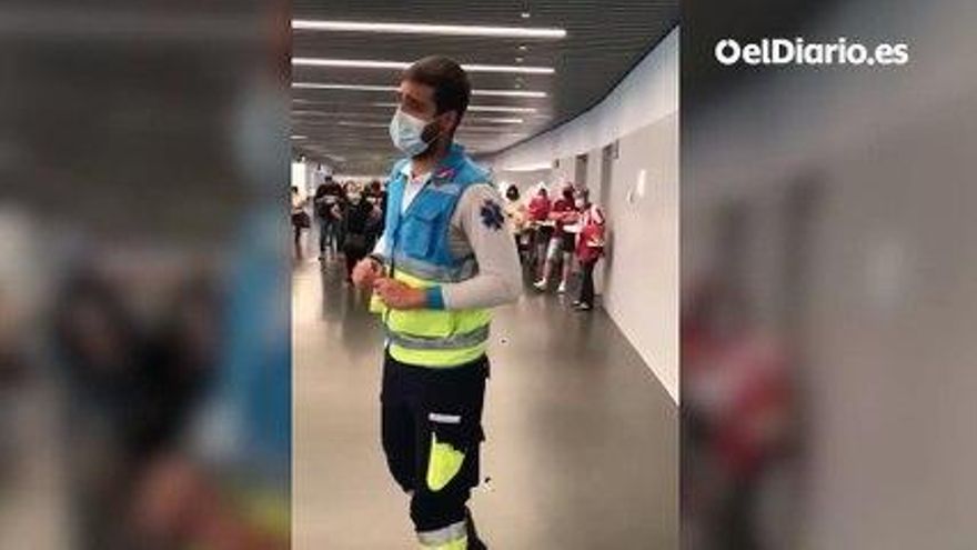 El motivador discurso de un enfermero a los vacunados en el Wanda: "Como el Cholo, vacuna a vacuna"