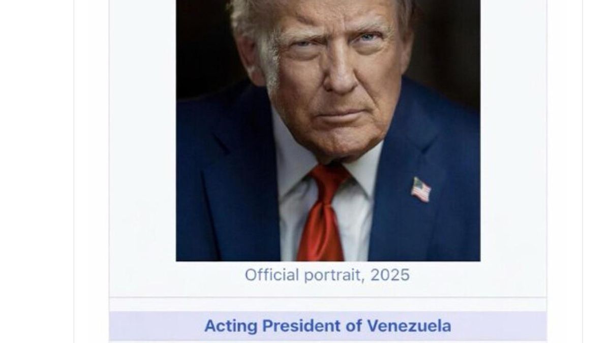 Trump publica una foto suya manipulada con el cargo de "presidente en funciones de Venezuela"