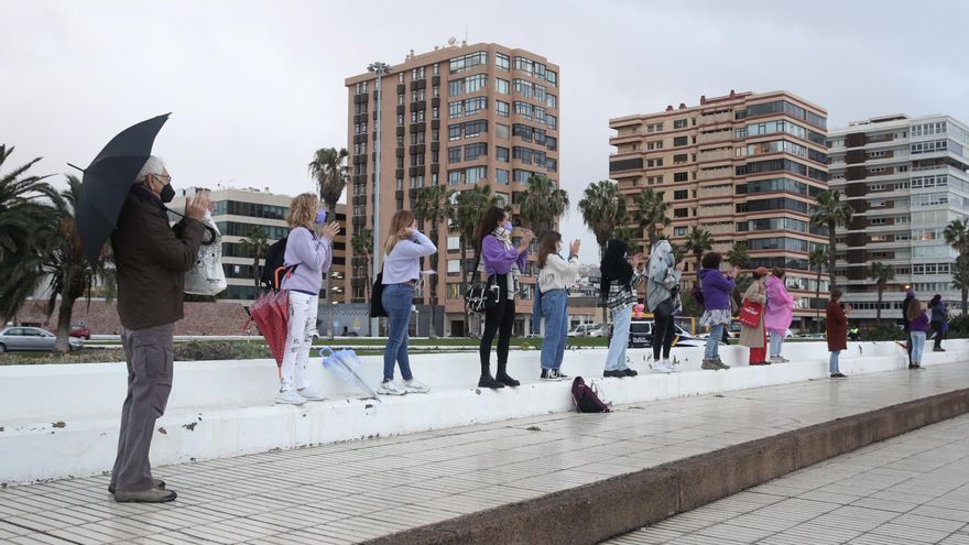 Cadena humana en Las Palmas de Gran Canaria.  ALEJANDRO RAMOS.