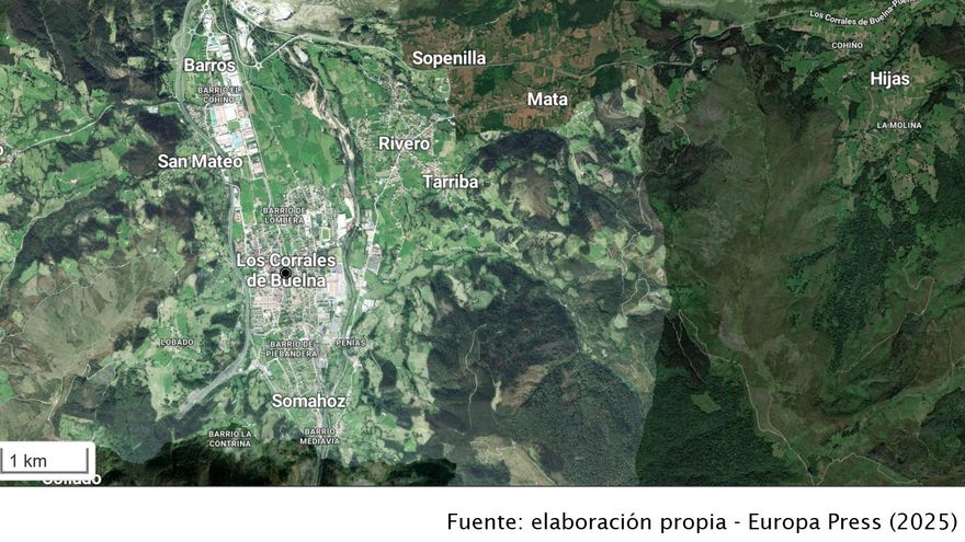 Imagen satélite de la zona donde se prevé ejecutar la variante.