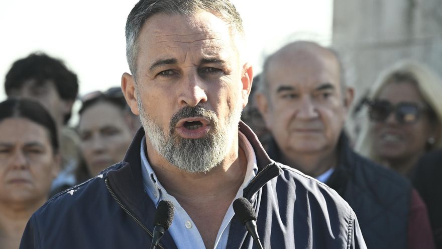 El presidente de Vox, Santiago Abascal durante un acto público con motivo de la precampaña electoral, a 28 de octubre de 2026.