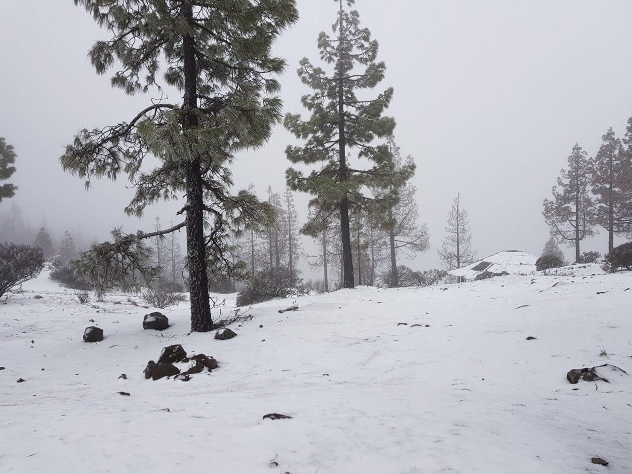 Nieve en la cumbre de Gran Canaria