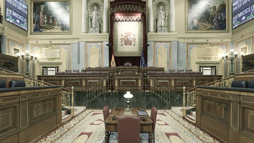 Archivo - El hemiciclo vacío del Congreso
