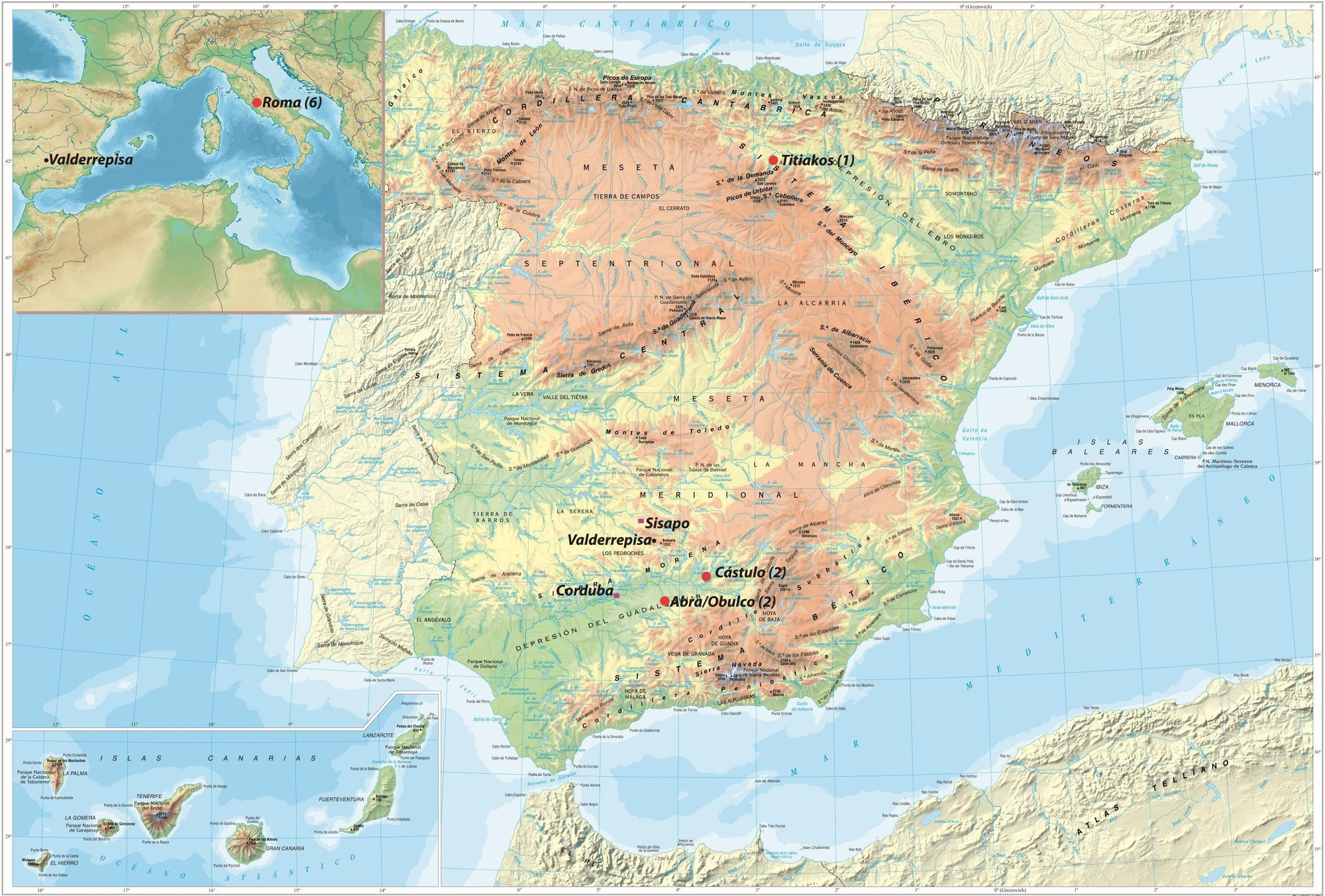 Mapa de España con situación de Valderrepisa