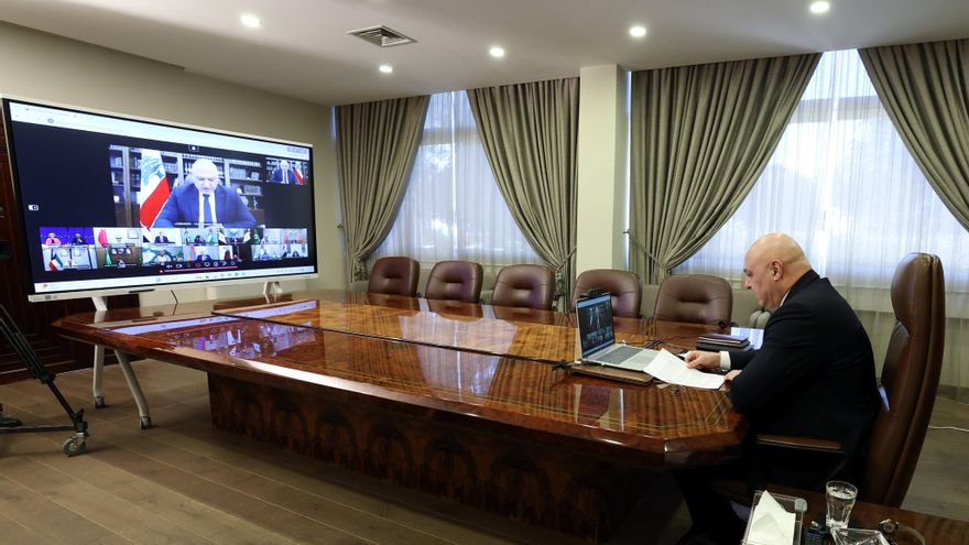- El presidente libanés, Joseph Aoun, participa en una reunión por videoconferencia con el presidente del Consejo Europeo, Antonio Costa, y de la presidenta de la Comisión Europea, Ursula von der Leyen, y otros líderes de Oriente Medio, para hablar de la guerra en Irán, este lunes. EFE/ Presidencia Libanesa  - SOLO USO EDITORIAL/SOLO DISPONIBLE PARA ILUSTRAR LA NOTICIA QUE ACOMPAÑA (CRÉDITO OBLIGATORIO) -