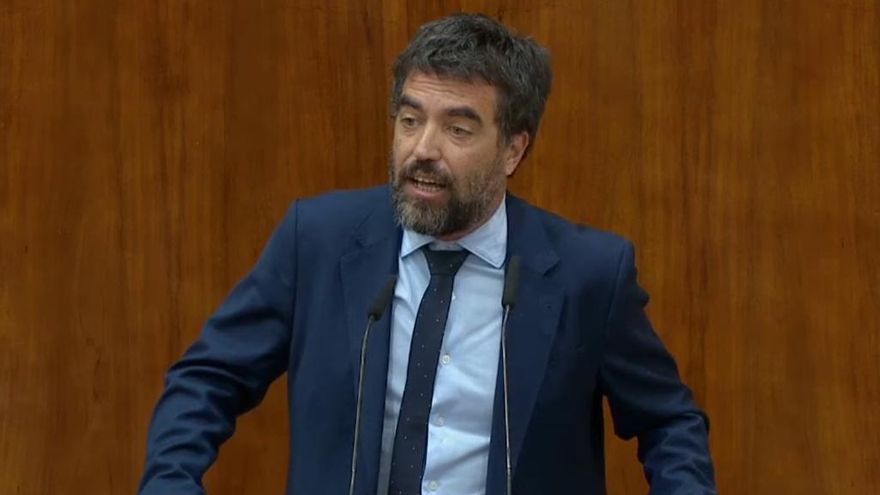 El diputado de Más Madrid, Hugo Martínez Abarca, en el pleno de la Asamblea.