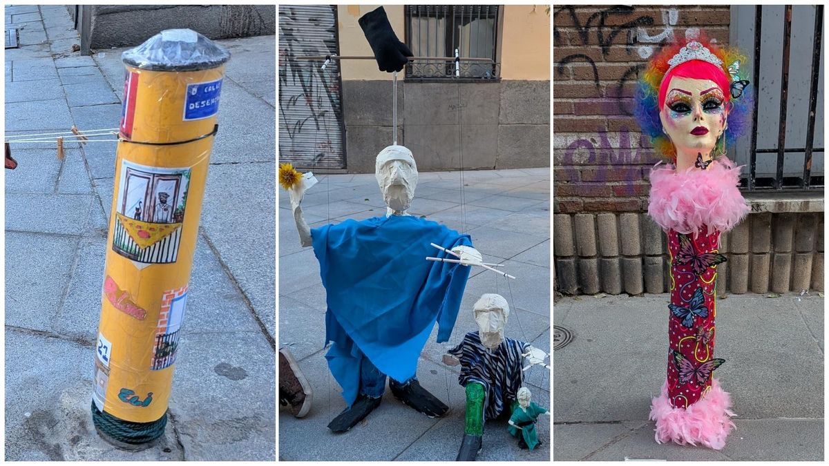 Minipisos, gorilas o divas: la Galería de Bolardos renace en Madrid por Pinta Malasaña gracias al ingenio popular