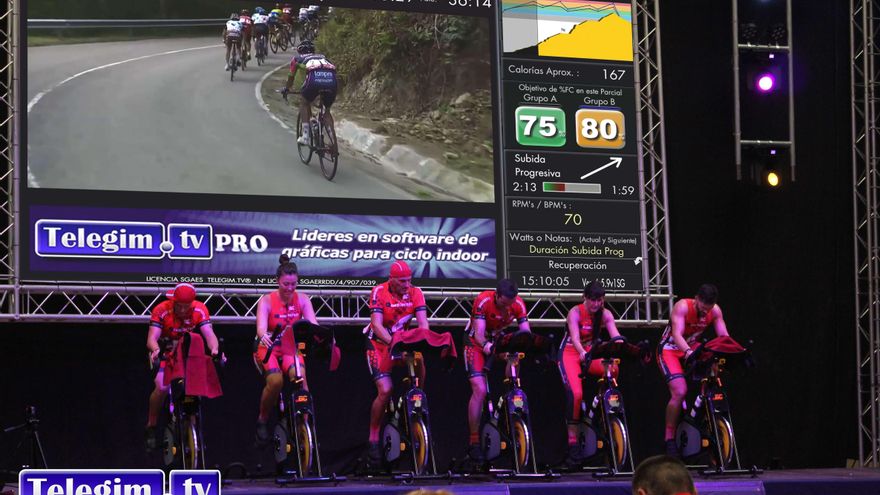 Un ciclo de entrenamientos en bicicleta estática con Melcior Mauri, ganador de la Vuelta a España de 1991