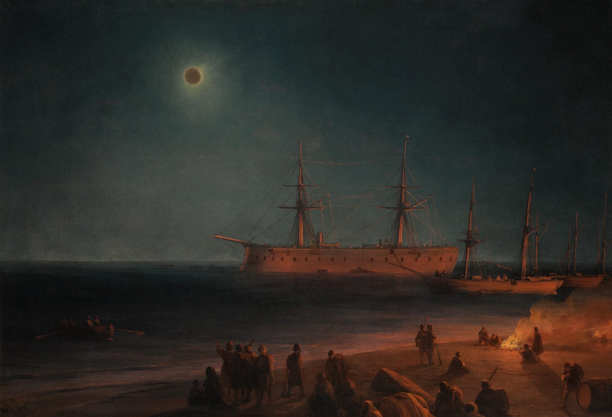 Eclipse solar en Feodosia (1851/1876), de Iván Aivazovski.