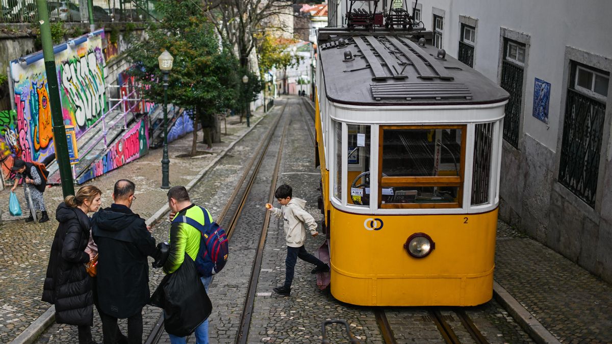 El funicular de Gloria, en Lisboa.