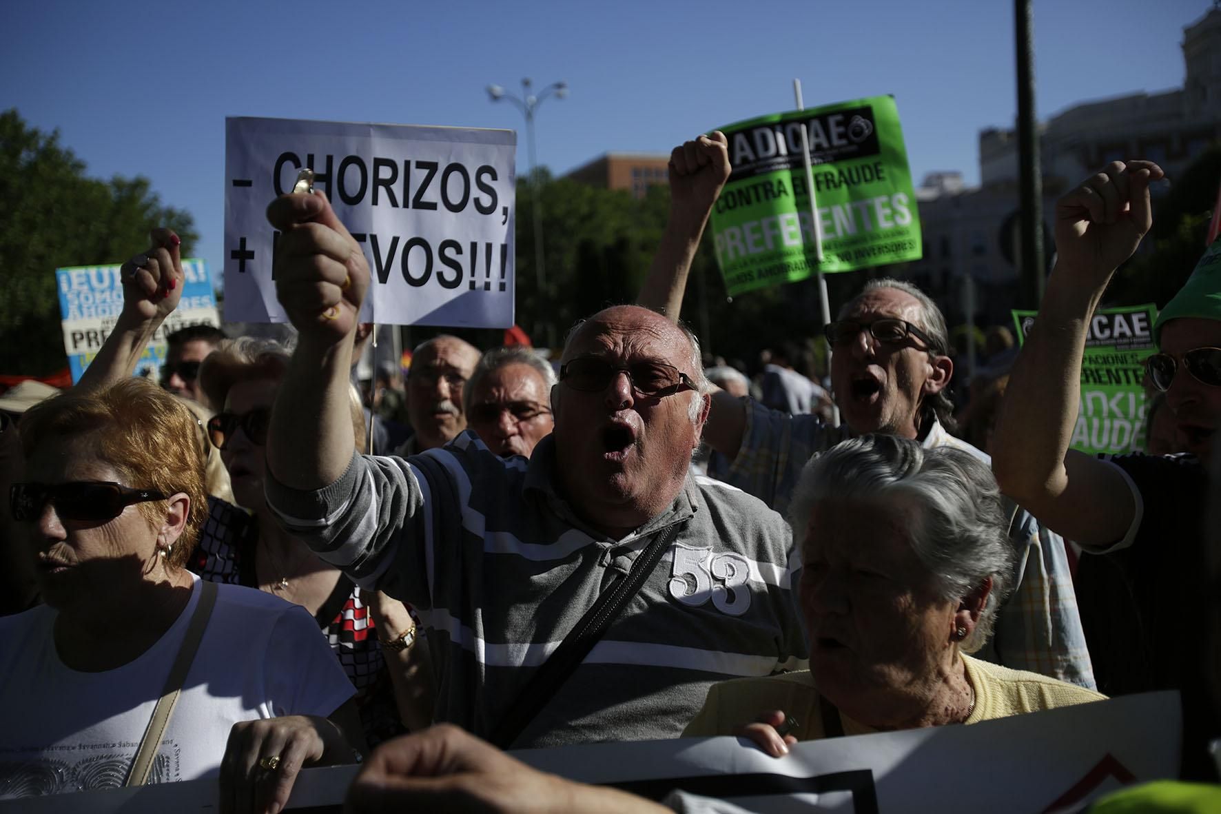 Los afectados por las preferentes han participado también en la marcha de Madrid