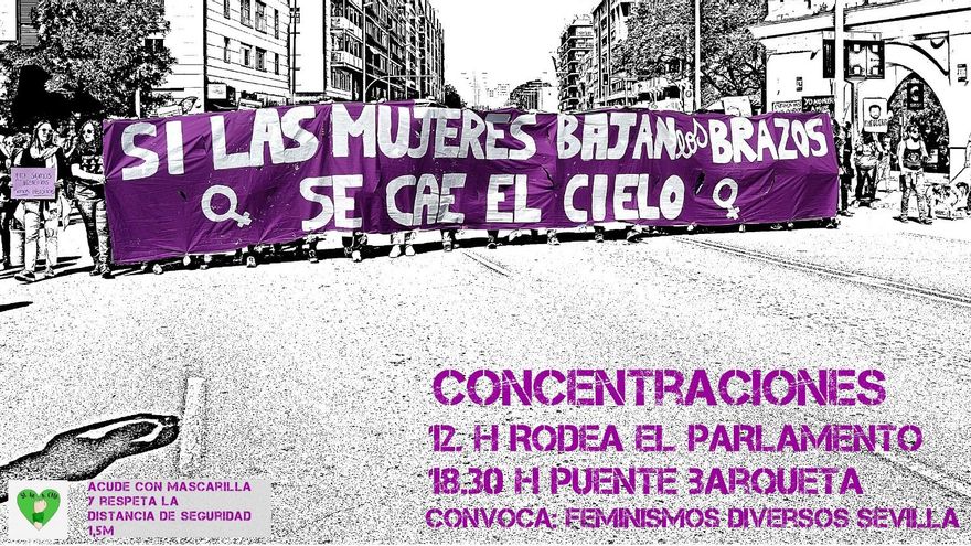 Colectivos feministas rodearán el Parlamento andaluz el 8M y cargan contra los llamamientos a no celebrar la jornada en la calle