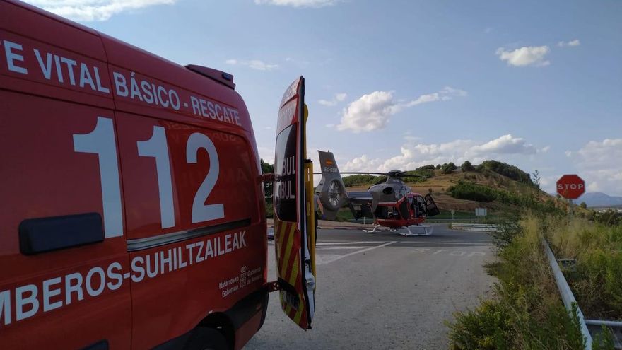 Un herido con pronóstico reservado en un accidente laboral en Mendavia