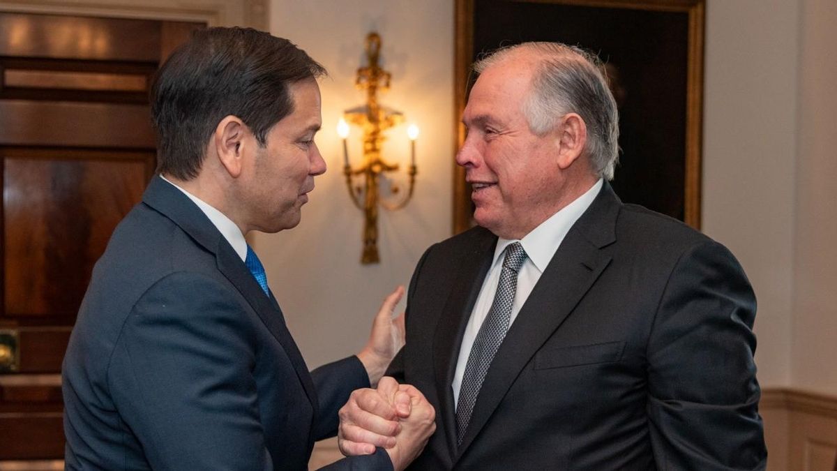 El canciller Gerardo Werthein, en una imagen de abril pasado en Washington con el Secretario de Estado de la administración Trump, Marco Rubio.