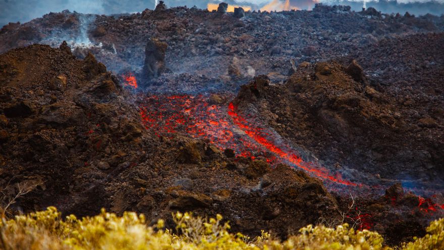 Lava del volcán de Cumbre Vieja