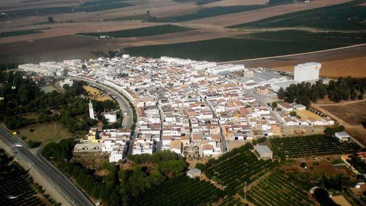 Vista aérea de Esquivel, uno de los pueblos de colonización.