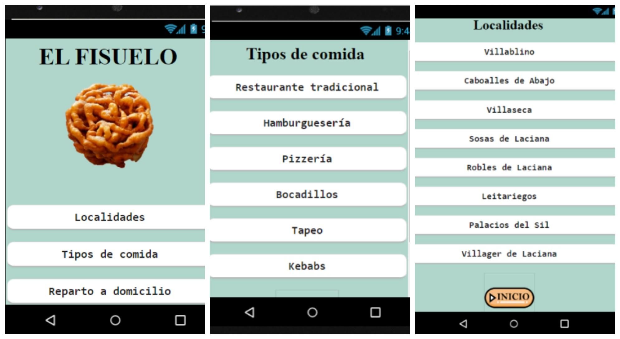 Detalles de la información e la aplicación para móviles del proyecto de FP.