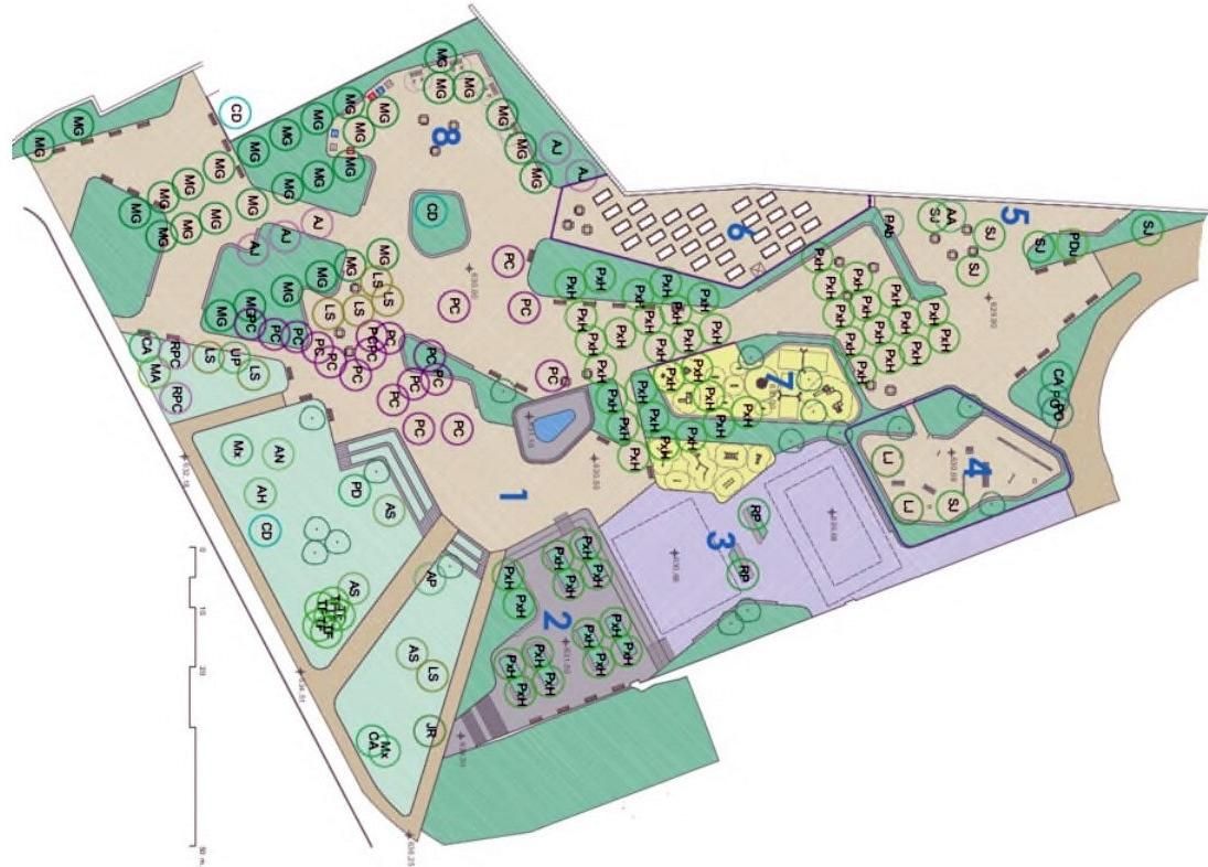 Plano del parque de La Cornisa, con el resultado final de las obras