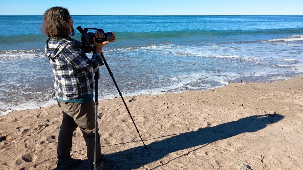 Patricia Rodriguez Apunta la cámara en las costas del Golfo San Matías.