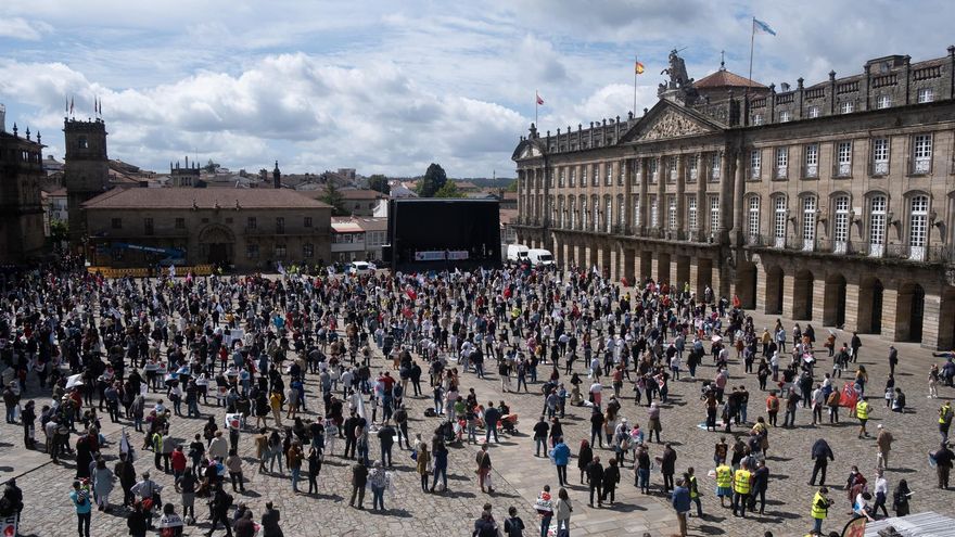 Manifestación de la plataforma 'Queremos Galego' en Santiago