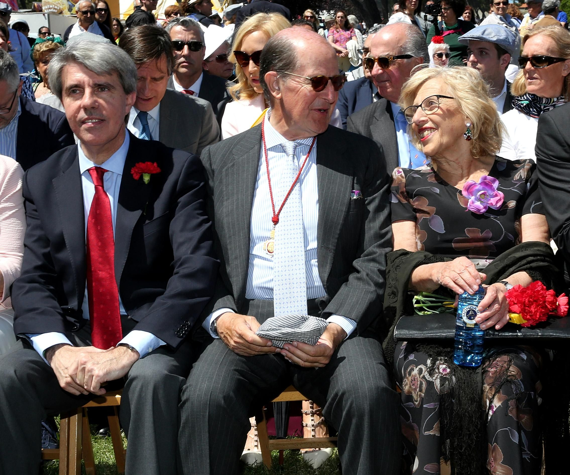El presidente de la Comunidad de Madrid, Garrido, y la alcaldesa Carmena en San Isidro 2018