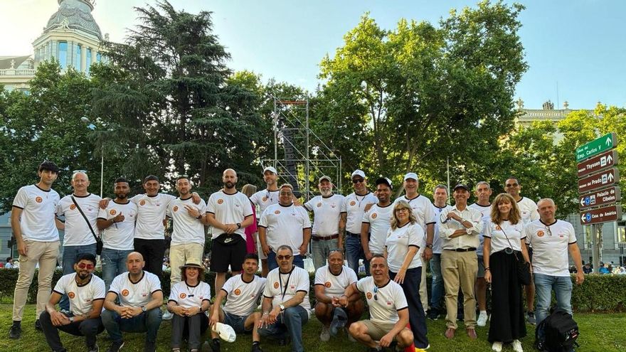 Imagen del grupo de presos de Soto del Real que ha acudido a la misa del Papa en Cibeles, a 7 de junio de 2026