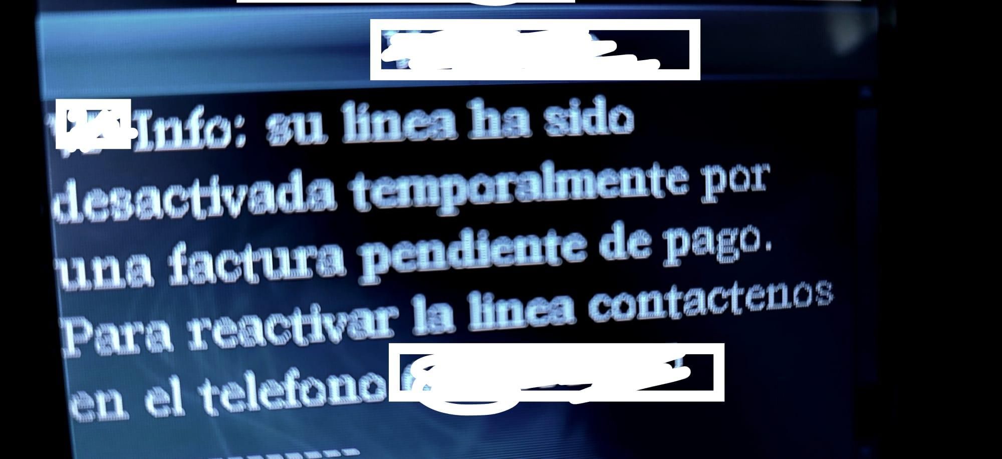 Imagen del mensaje corte internet y telefonía en el Ayuntamiento de Valsequillo.