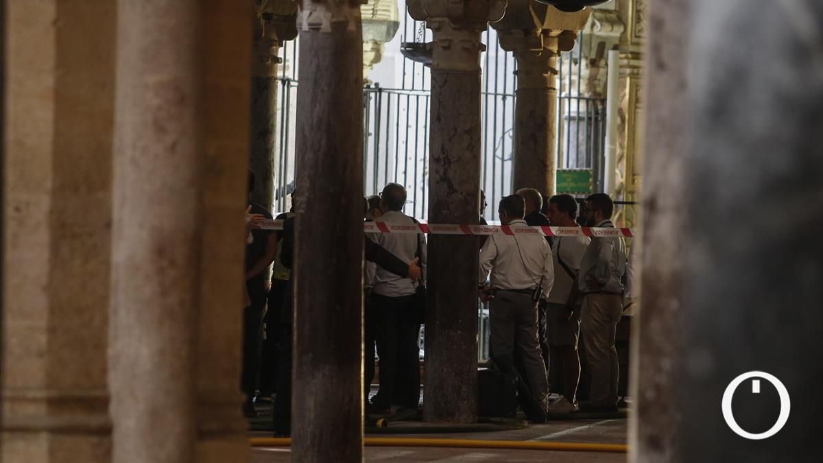 Estado de la capilla incendiada de la Mezquita-Catedral