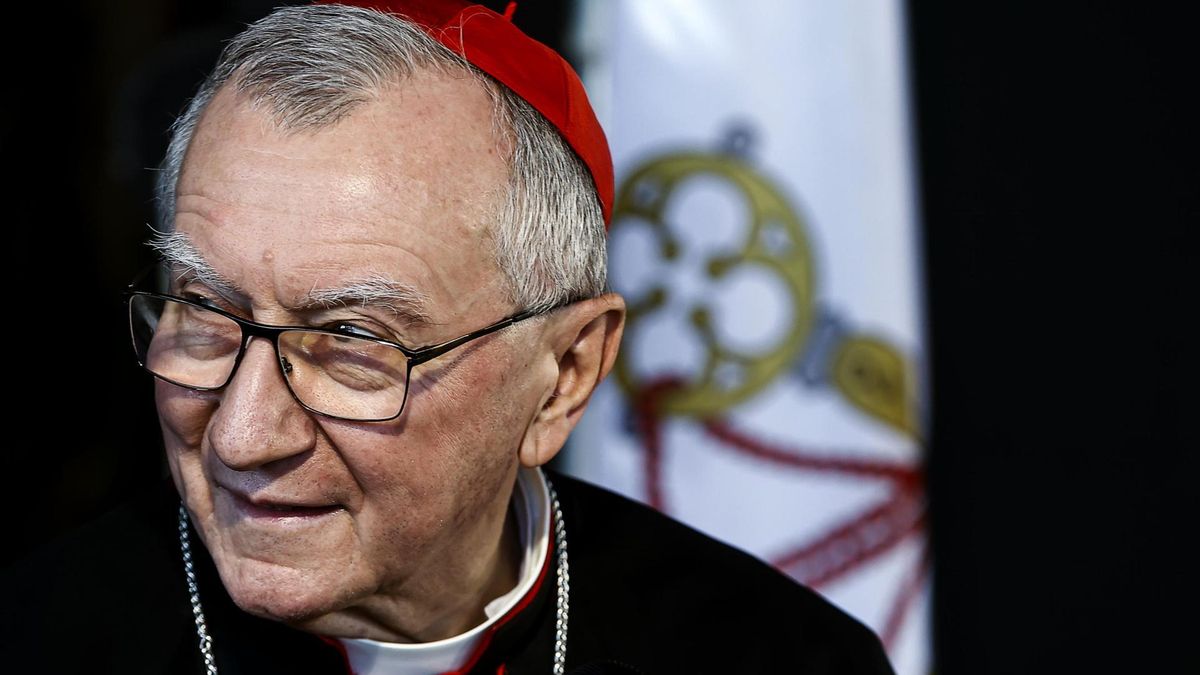 El cardenal Pietro Parolín durante la ceremonia de reapertura del Cubículo de San Eusebio, en las Catacumbas de San Calixto.