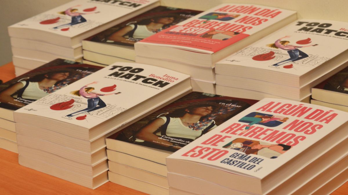 Los libros de las tres autoras que participaron en el encuentro: Andrea Proenza, Inma Benedito y Gema del Castillo.