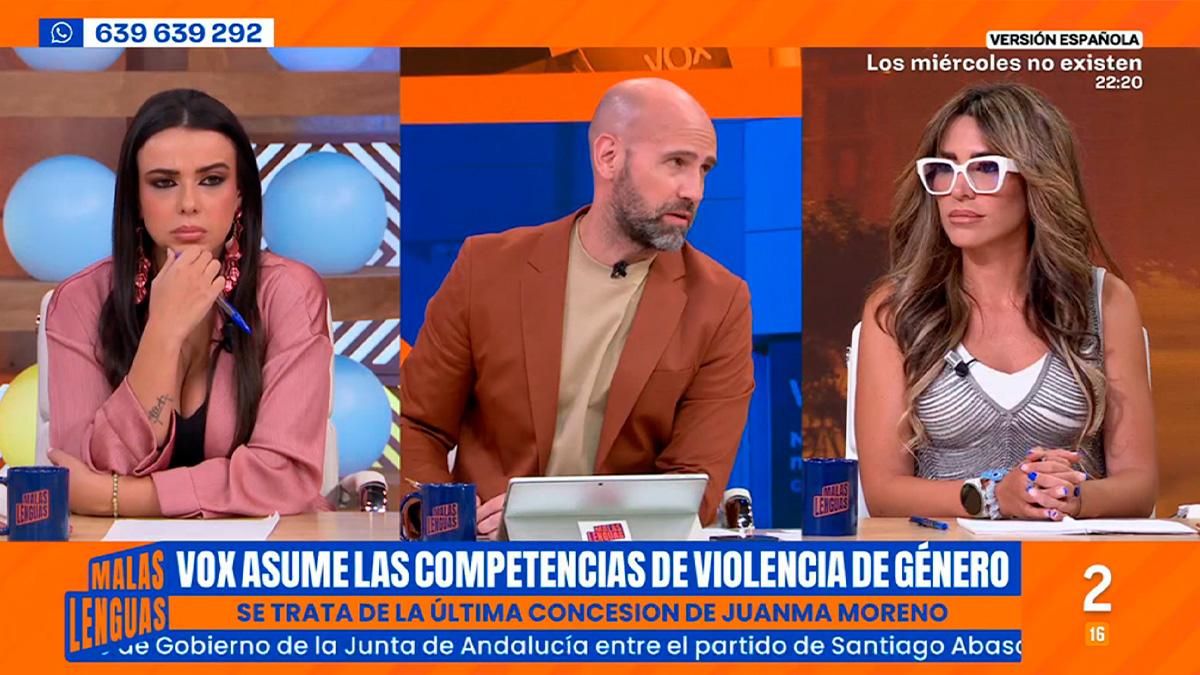 Gonzalo Miró frena a Arantxa Sánchez ante el estupor de Sarah Santaolalla en 'Malas lenguas'