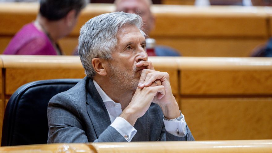 El ministro del Interior, Fernando Grande-Marlaska, durante una sesión plenaria en el Senado, a 26 de mayo de 2026, en Madrid (España).