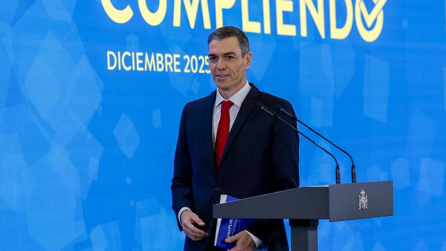 El presidente del Gobierno, Pedro Sánchez, comparece para efectuar un balance del curso político y presentar el informe periódico de rendición de cuentas Cumpliendo.