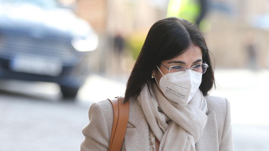 La ministra de Sanidad, Carolina Darias; a su llegada a una reunión del Consejo Interterritorial de Salud, en la sede de la Presidencia autonómica de Castilla-La Mancha, a 6 de abril de 2022, en Toledo, Castilla-La Mancha (España).