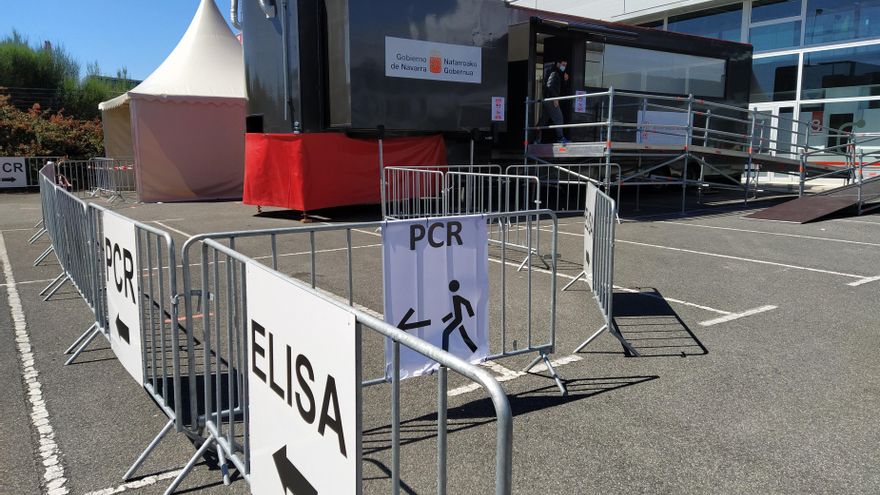 Espacio de Forem en Mutilva, donde el Gobierno de Navarra realiza pruebas de PCR y Elisa, y adminsitra vacunas frente al Covid-19.