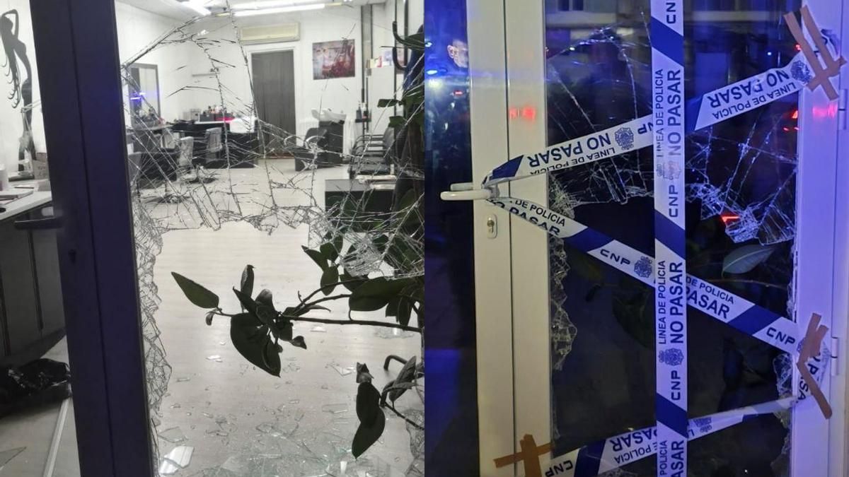 La peluquería de la Avenida Fernández Ladreda de la ciudad de León que sufrió un intento de ataque.