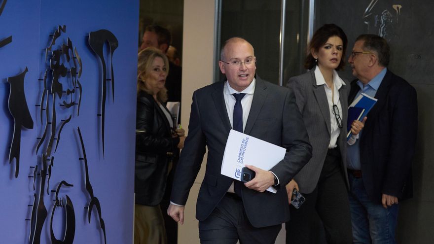 Archivo - El portavoz del PP en el Congreso, Miguel Tellado, llega a una rueda de prensa anterior a la Junta de Portavoces, en el Congreso de los Diputados, a 6 de mayo de 2025, en Madrid (España).