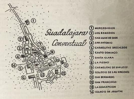 Plano de la Guadalajara conventual