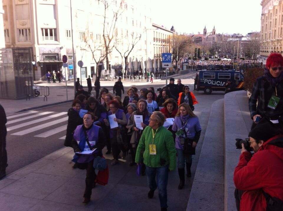 Las impulsoras del Tren de la Libertad se dirigen al Congreso para registrar su mani