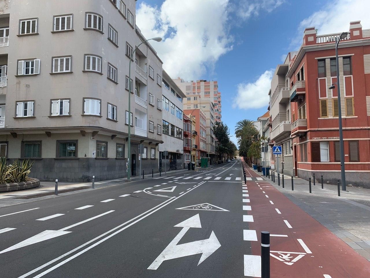 Calle vacía en Las Palmas de Gran Canaria.