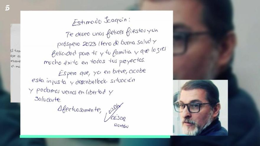 Carta de 'El rey del cachopo' a Joaquín Prat