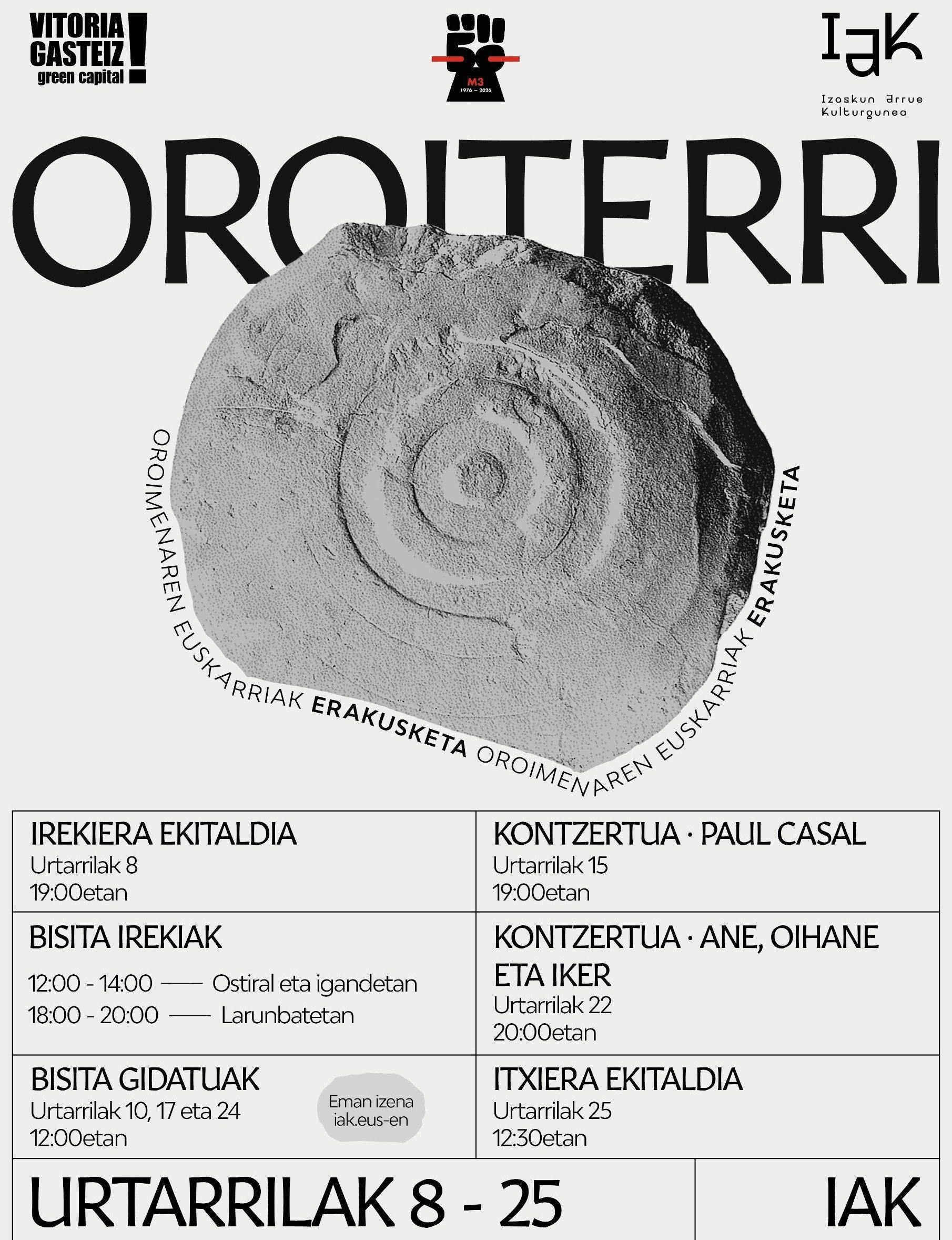 Cartel de la exposición, con algunas de las actividades que se van a celebrar hasta el 25 de enero