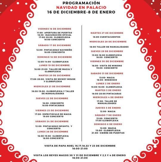 Programación del mercado 'Navidad en Palacio'