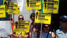Protesta contra las cláusulas suelo de las hipotecas.