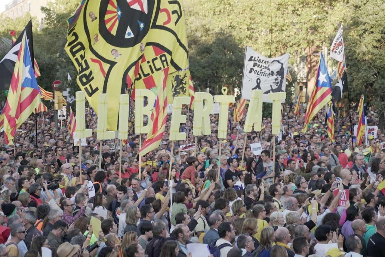 Manifestación del 26-O en Barcelona para pedir libertad para los líderes del procés