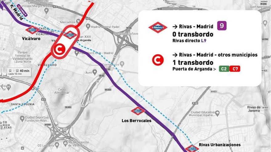 La Comunidad de Madrid promete a Rivas que eliminará los transbordos cuando abra la estación de Los Berrocales