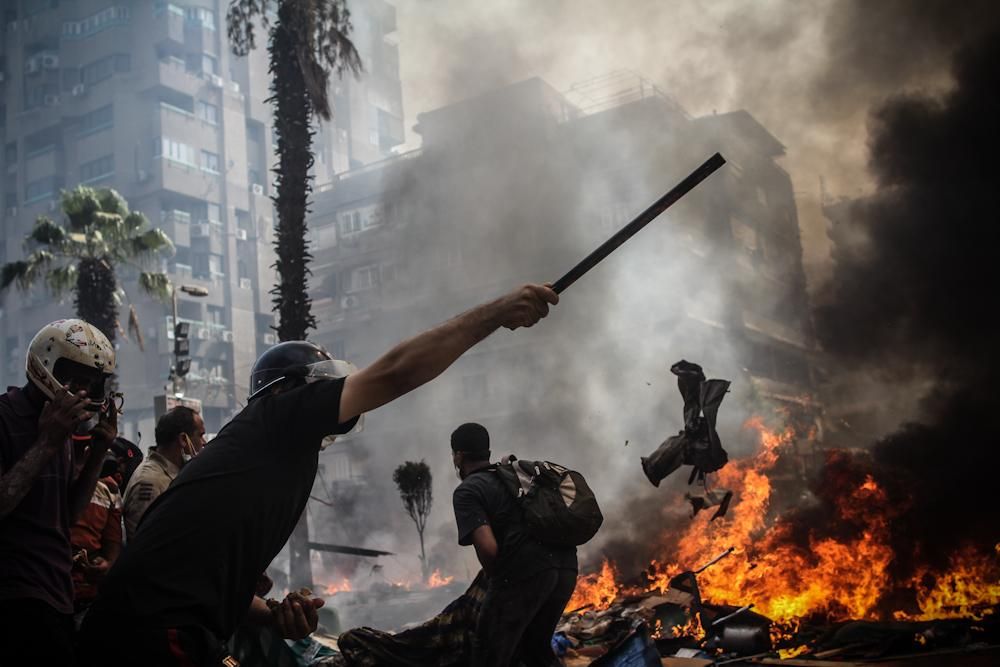 Enfrentamientos entre la policía y los partidarios de Mosri en El Cairo. / Mosa'ab Elshamy